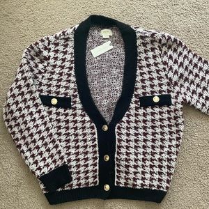Maeve houndstooth cardigan